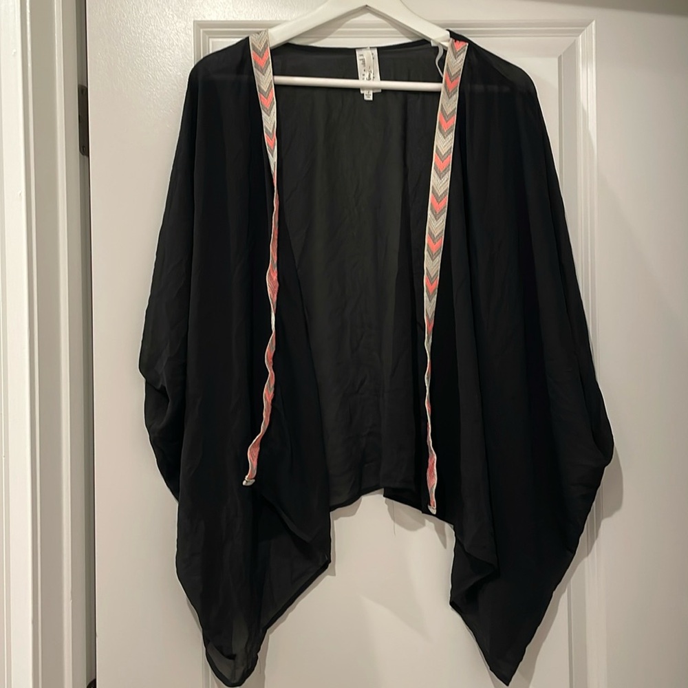 Trinity black sheer kimono small